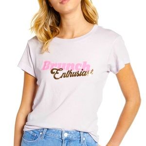 WildFox‎ NWT Lavender Brunch Enthusiast Lightweight Cotton Tee Size X-Small